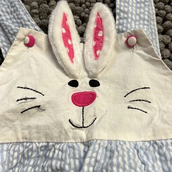 Lil Cactus Spring Easter 🐰 Romper Seersucker Bunny Size 18-24 Months - Picture 3 of 7